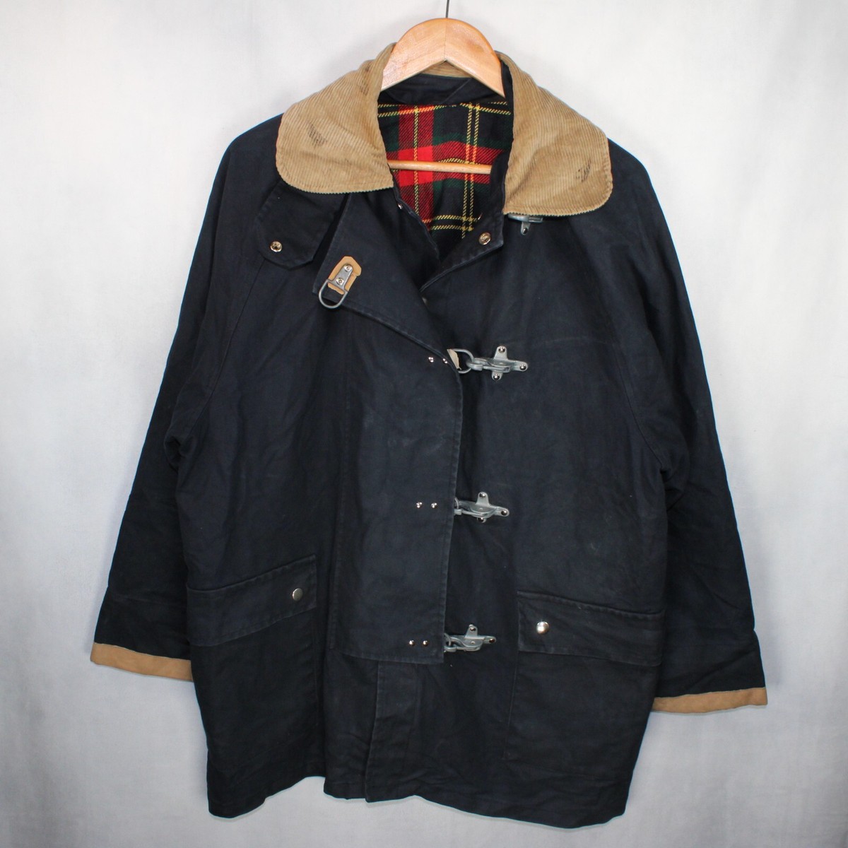 Vintage Italian Fireman Clasp Jacket Mens 46 Large Navy