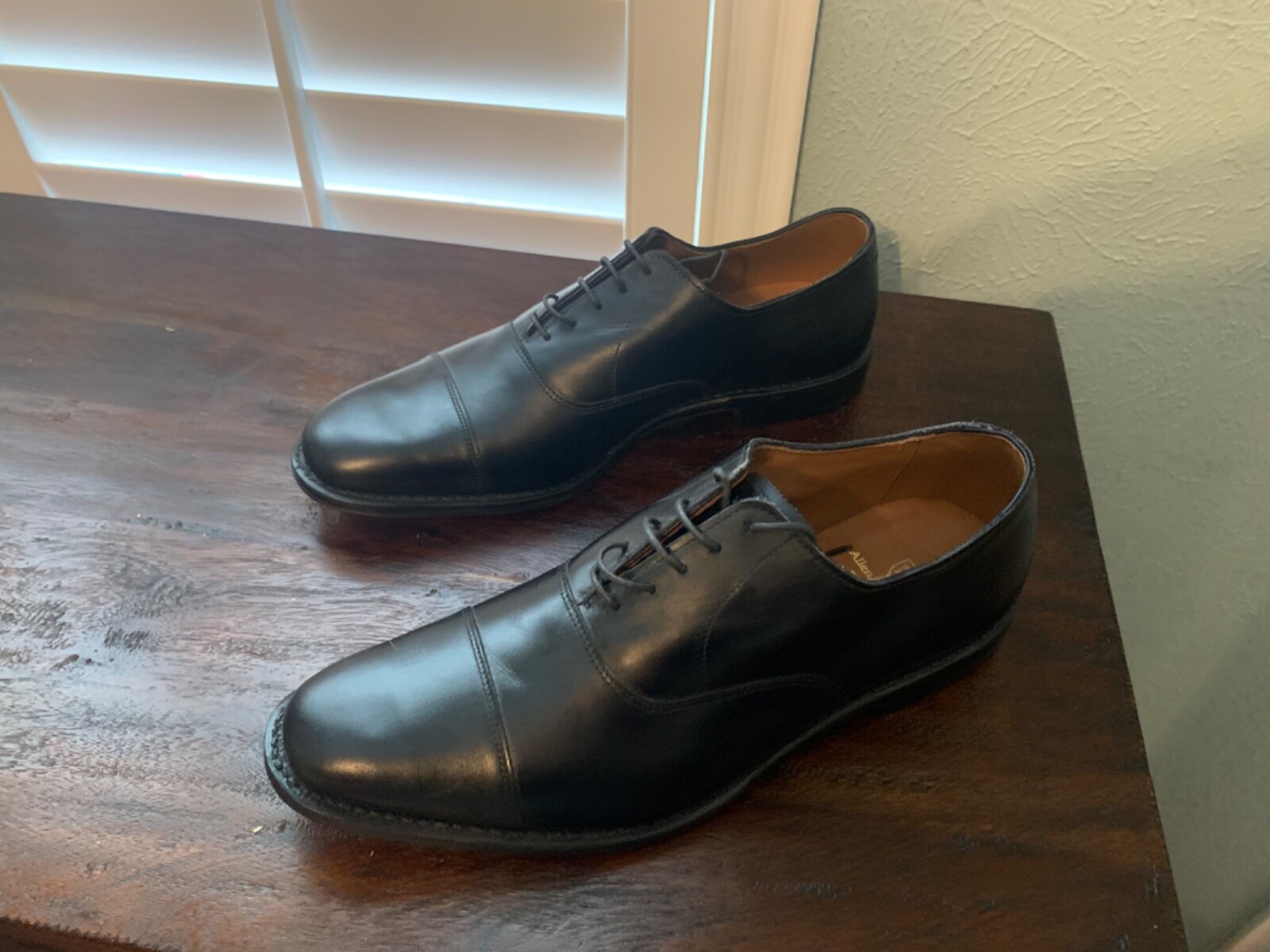 Allen Edmonds Exchange Place CapToe Men's Black Dress Shoes Size 12 D