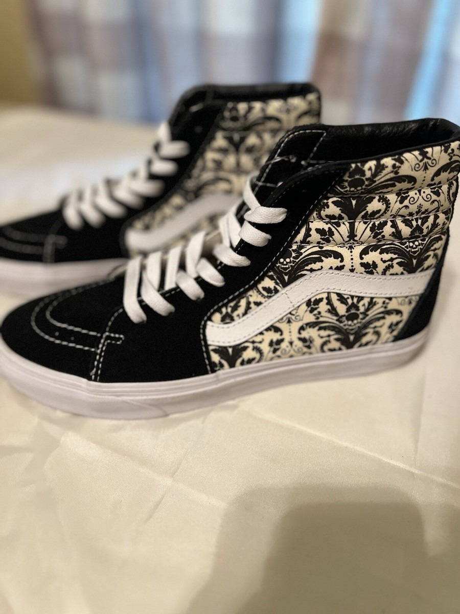 VANS Sk8-Hi Skull Tapestry Black/Bone High Top Men's Size