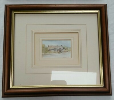 Gerahmte englische Cottages Drucke Thatch Manuskript limitiert England Kathryn Morcom