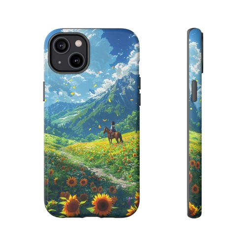 Sunflower Sky Girl Horse Phone Case for iPhone, Samsung Galaxy, Pixel - 第 42/173 張圖片