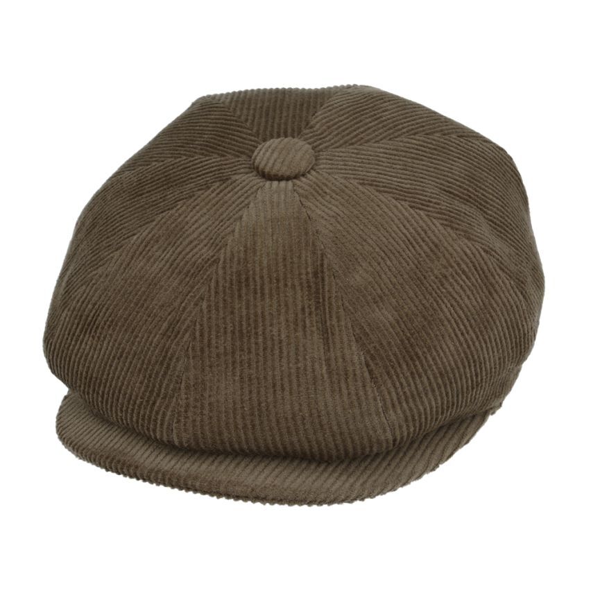 Men's Cotton Corduroy Newsboy Flat Cap Ivy 8 Panel Heritage