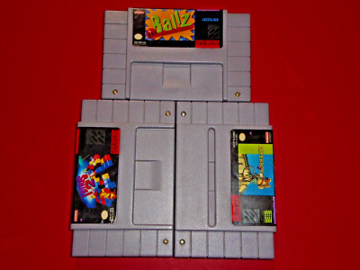 Super Nintendo SNES Lot Tetris 2, Ballz 3D, & Paperboy 2 Tested Authentic