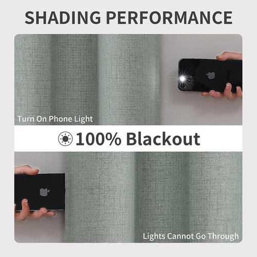 Blackout Curtains for Bedroom 2 Panels Thermal Insulated Grommet Room 52x63 in - Picture 6 of 6