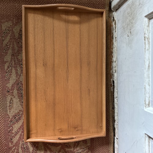 Vintage Teak Wood Bed Serving Tray W/Original Box 22” x 14” x 10" - Picture 5 of 8