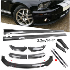 Carbon Fiber Front Bumper Lip Spoiler Side Skirt For Ford 05-09 Mustang Body Kit