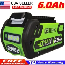 For GreenWorks 40V 6.0Ah 29472 40Volt Lithium Battery G-MAX Battery 29462 29482