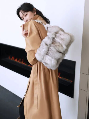Women Shoulder Bag Fox Fur Vintage Classic Handbag Ladies Fashion Girl Accessory - Picture 2 of 22