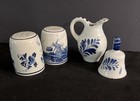 VINTAGE SMALL HAND PAINTED DELFT BLUE WINDMILL SCENE Salt & Pepper, Pitcher Bell — photo 5