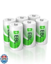 EBL Rechargeable C Batteries 5000mAh Ready2Charge C Size Battery