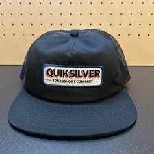 Quiksilver Hat Cap Snap Back Black Boardshort Company Trucker Mens One Size NEW