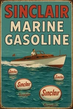 Sinclair Marine Gasoline Vintage Style Metal Sign