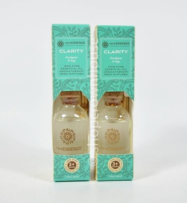 2 rareESSENCE Reed Diffuser - CLARITY - Essential Oil - Aromatherapy - 1 fl oz