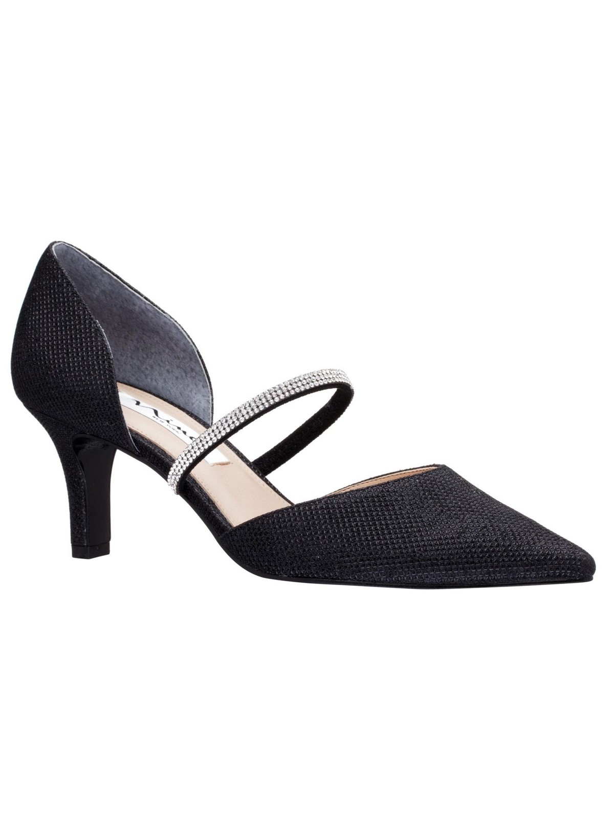 Женские черные туфли на шпильке без шнуровки с ремешком из сетки NINA NEW YORK, 6,5 м