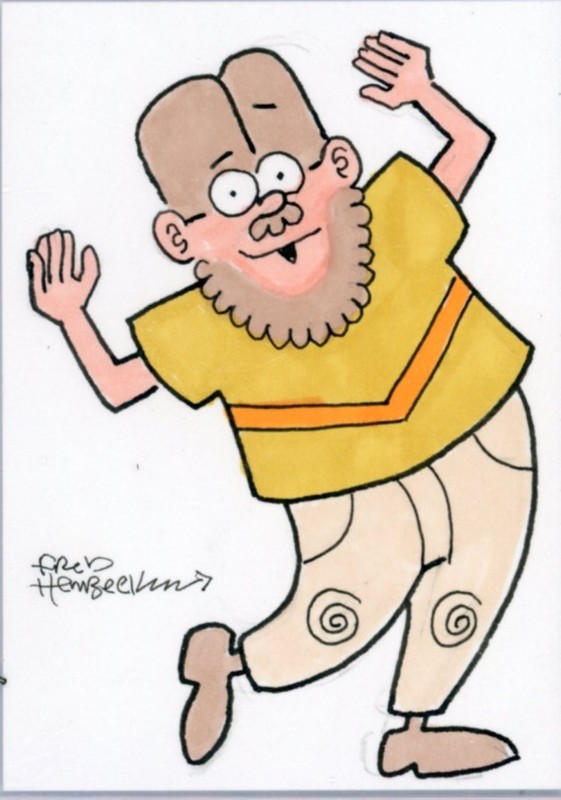 Fred Hembeck Sketch Card: Cartoon Fred Hembeck