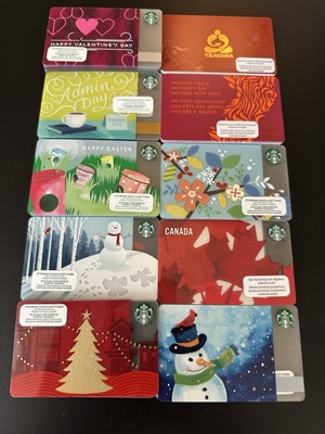 Starbucks Card & Teavana Canada Restposten 65+ Weihnachten, Valentine + mehr 2012-2014 