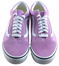 Vans Women's Old Skool Orchid Purple True White Canvas Suede shoes Size 8.5