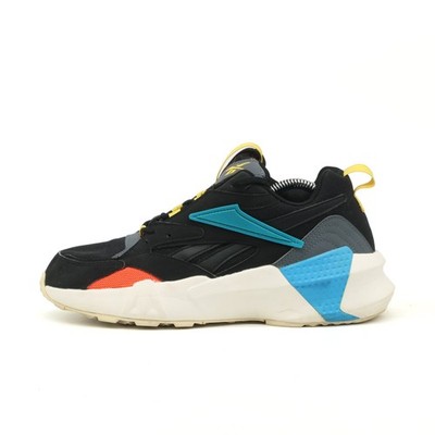 Reebok Damen Aztrek 96 Schuhe Schwarz/Blau/Gelb Mesh/Synthetik Top Sneaker EU 39