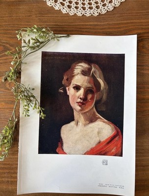 The Studio Frederic Whiting  Eva  Women Art Print Unframed Paper Portrait