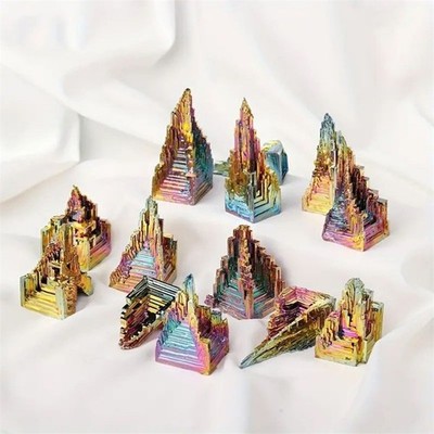 100-120G Natural Aura Rainbow Titanium Bismuth Crystal Mineral Specimens Gift