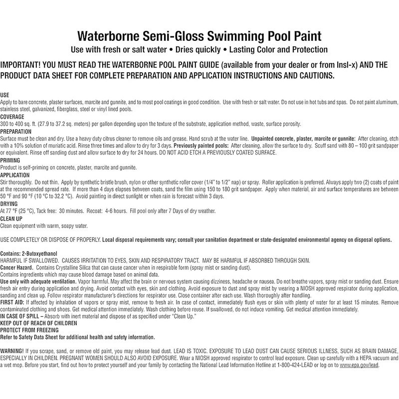 Quick Dry Black Acrylic Swimming Pool Paint Low VOC Masonry Use 128 Fl Oz