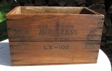 Caja de madera dinamita en polvo Hércules de colección 50 lb VACÍA casa embrujada minería