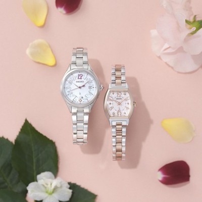Seiko LUKIA SSWA012 Happy Collection Pink Dial Gold x Silver Watch