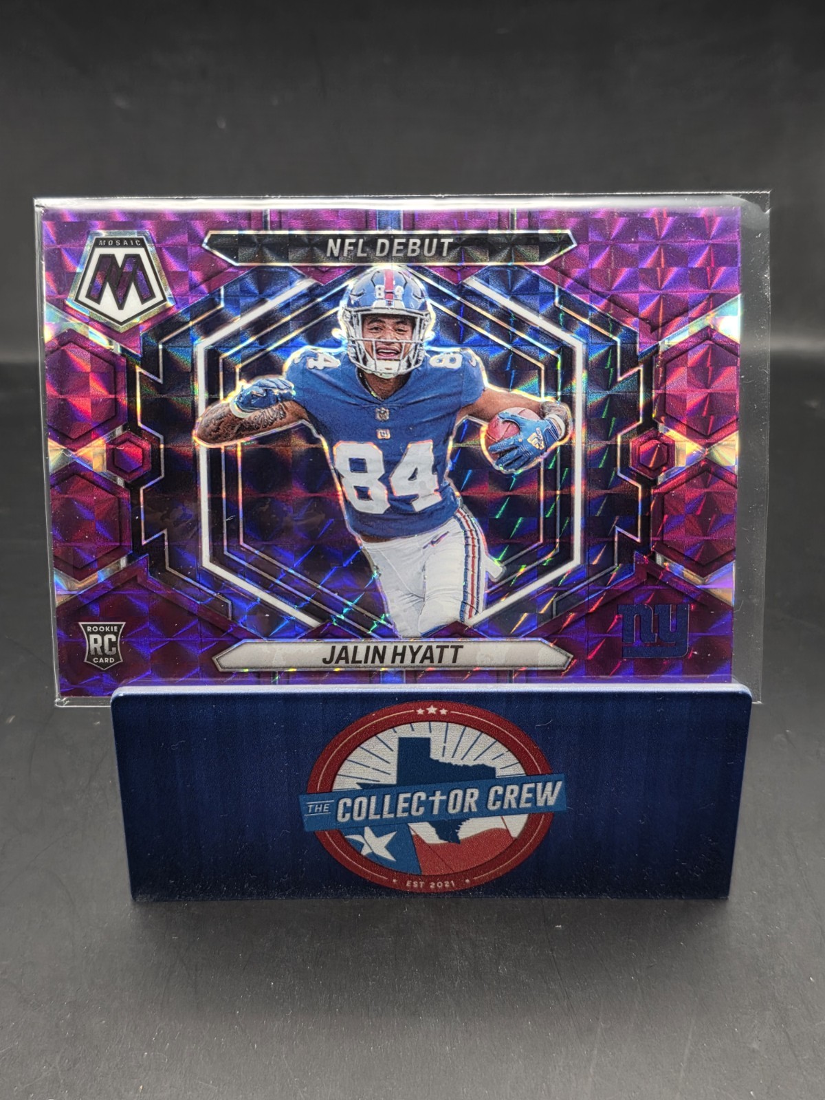 2023 Panini Mosaic #ND-17 Jalin Hyatt Purple Mosaic #14/49 NFL Debut Rookie RC