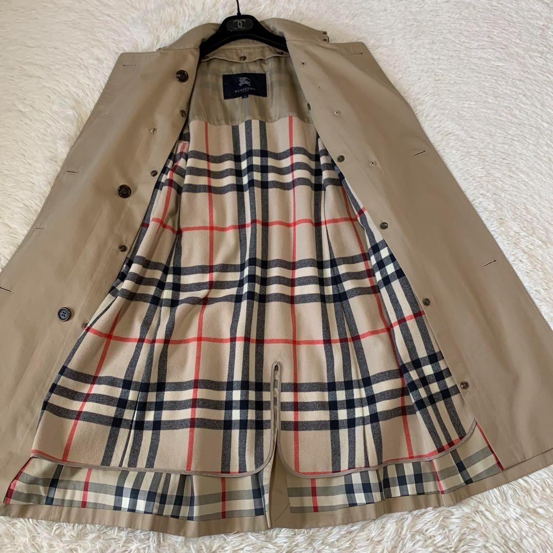 Burberry London Trench Coat Honey Beige With Mega Check Pattern Size 36 Women thumbnail 23