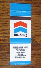 CHEVRON GAS STATION MATCHBOOK COVER: ALBUQUERQUE, NEW MEXICO EMPTY MATCHCOVER A5