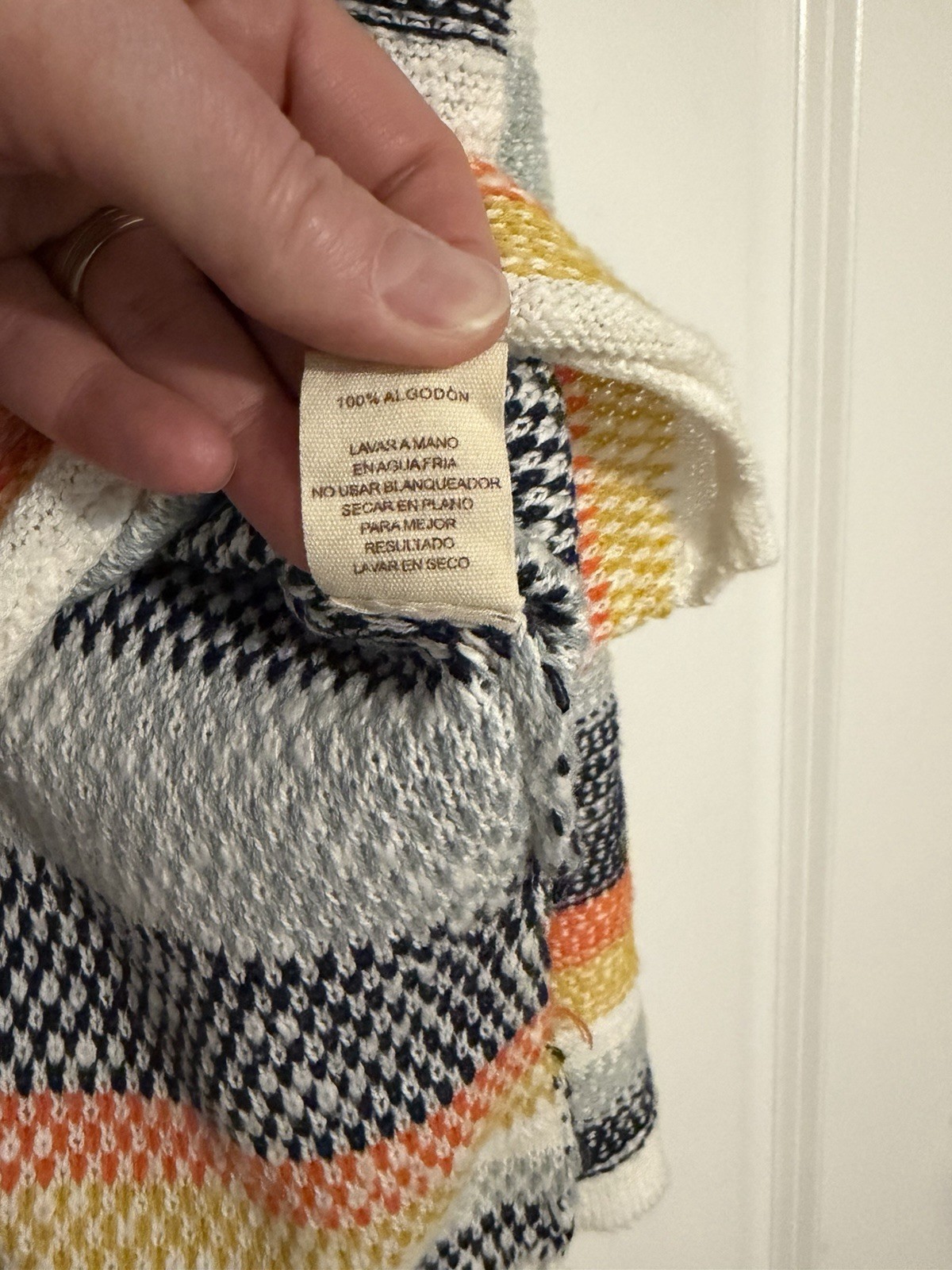 Hem and Thread Pullover Multi Striped Sweater Lar… - image 3