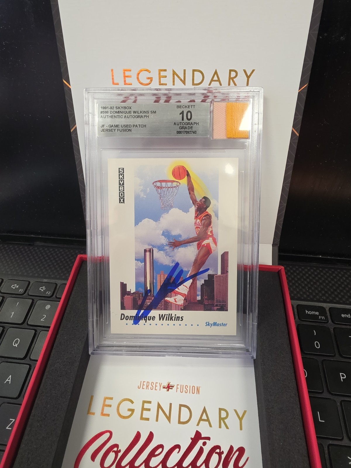 2025 Jersey Fusion DOMINQUE WILKINS Game Used Patch Auto BGS 10 Auto Hawks HOF
