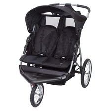 Double Jogging Stroller All-Terrain Swivel Wheel with Canopy and Adjustable