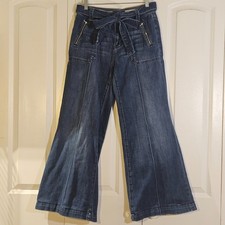 Pilcro Letterpress Anthropologie Women's Jeans Size 27 Wide Leg Flare MSRP 158