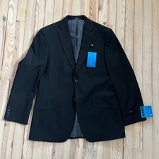 NWT Haggar Mens Black Pinstripe Suit Separate Blazer 40 Regular Preppy Business