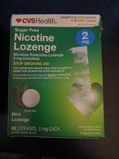 CVS Health Sugar Free Nicotine Lozenge 2 mg 48 count Mint Flavor Exp 04/2026