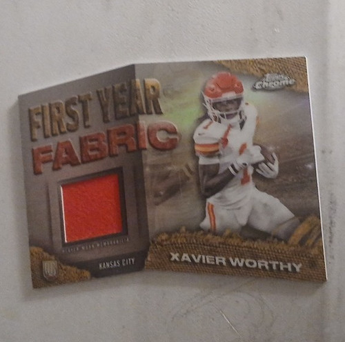 Topps 2024 Chrome First Year Fabric Xavier Worthy Chiefs FYF-XW Relic
