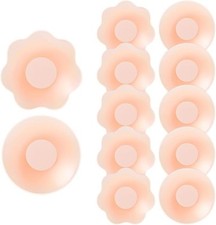 2/4/6x Silikon Brustwarzenabdeckungen Pads Rund Blume Wiederverwendbar Unsichtbar BH Pasties