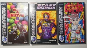 Super Puzzle Fighter 2 Turbo Blast Chamber Bust a Move 3 Sega Saturn PAL SEALED