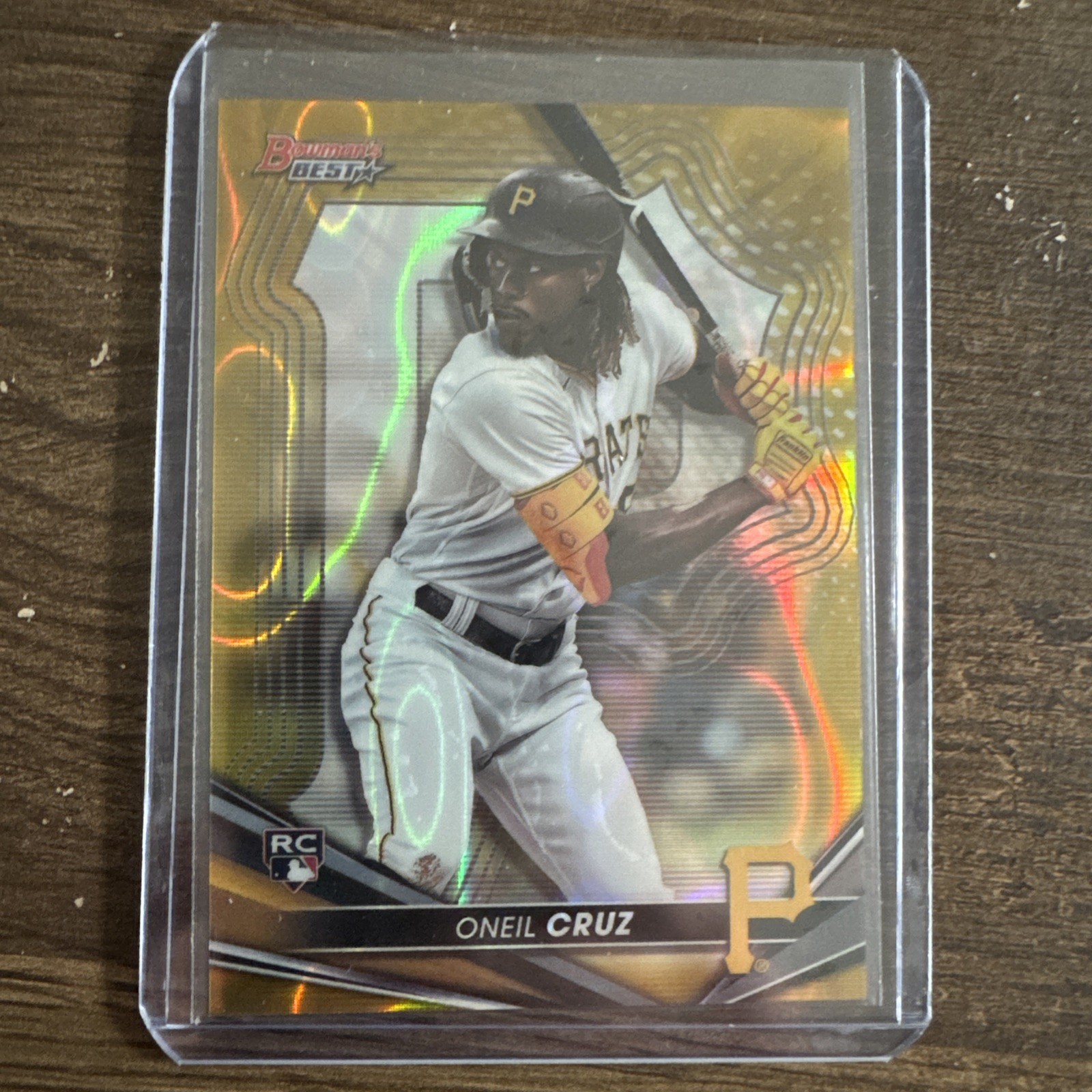 ONEIL CRUZ 2022 BOWMAN'S BEST #36 GOLD LAVA ROOKIE REFRACTOR 28/75 PIRATES