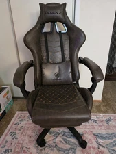 Dowinx Gaming Chair with Massage Lumbar Support, Footrest & Pocket Spring Seat