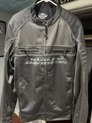 Harley Davidson Men's Affinity Colorblocked Mesh Riding Jacket Gray Size Tall L 
