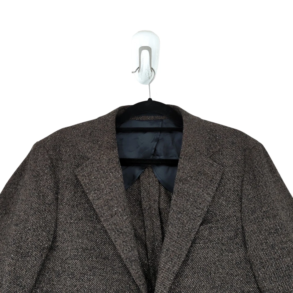 Spier MacKay Hombres 42 Zignone Abrigo Deportivo Ajustado Blazer Chaqueta Marrón Tweed Lana Seda Foto 2 de 4