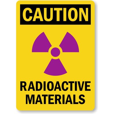 Radioactive Materials Caution Aluminum Weatherproof Sign c01479