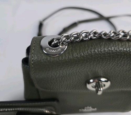 Coach Convertible Mini Leather Backpack Olive Green Matching Wallet EUC! - Afbeelding 7 van 17