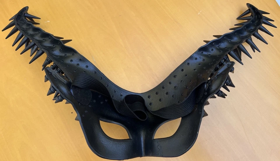 Krampus Black Cosplay Spikes Long Horn Devil Halloween Masquerade Mask READ - Image 4 of 4
