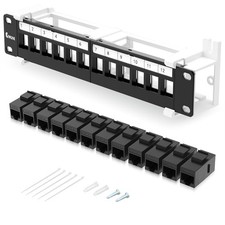 Enmane 12 Port Patch Panel CAT6 Keystone Patch Panel EC Listed Wall Mount 10 I