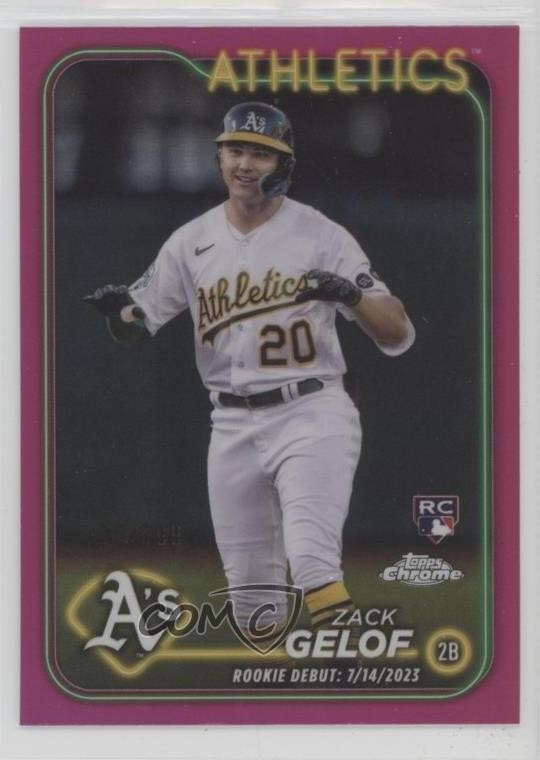 2024 Topps Chrome Update Debut Magenta Refractor /399 Zack Gelof Rookie RC 1ns3