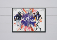 Prizm Derrick Henry/Lamar Jackson 2025 ColorBlast 12x17 Poster Baltimore Ravens