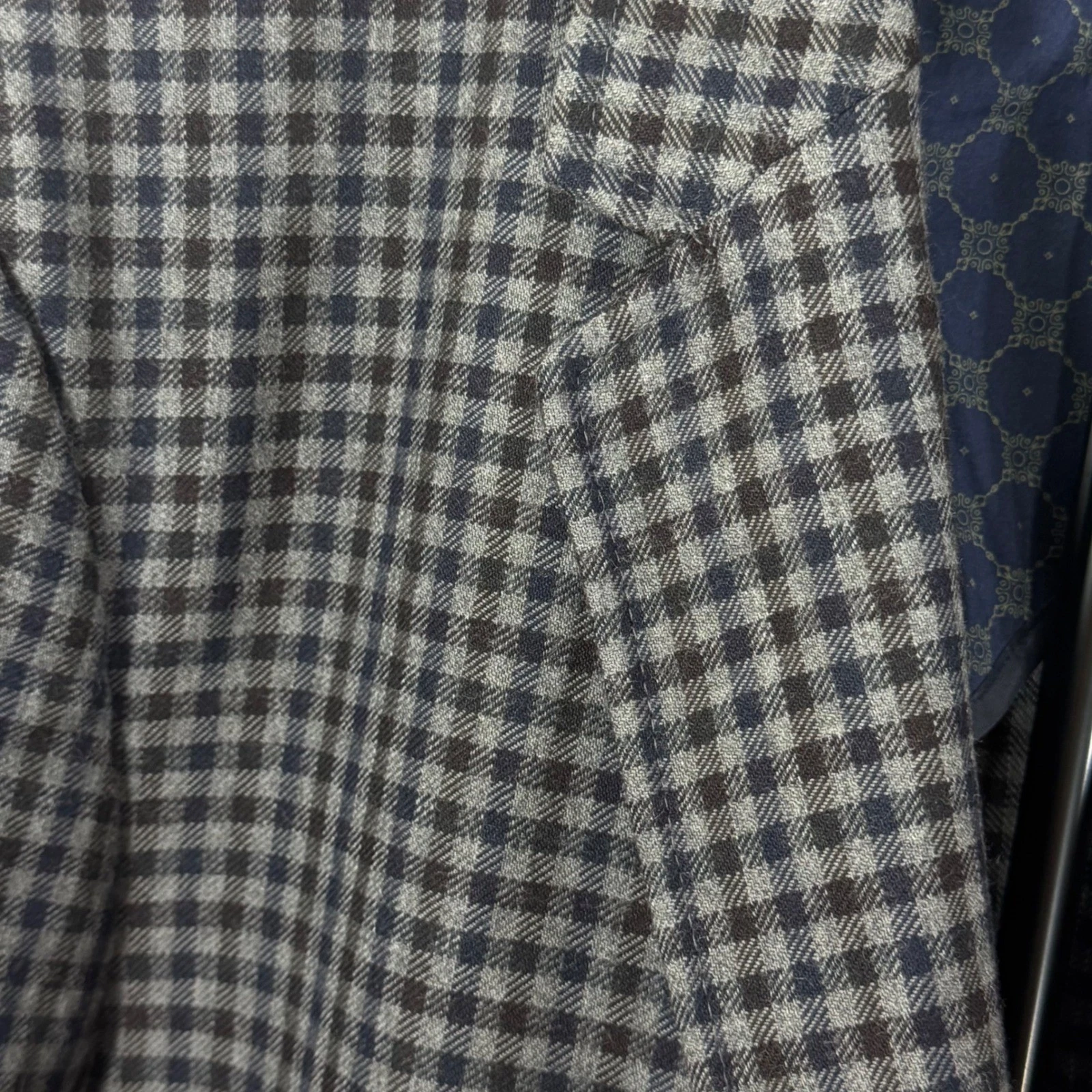 Tasso Elba Blazer Men Gray Plaid Two Button Wool Blend Sport Coat Size XL - product detail image 9
